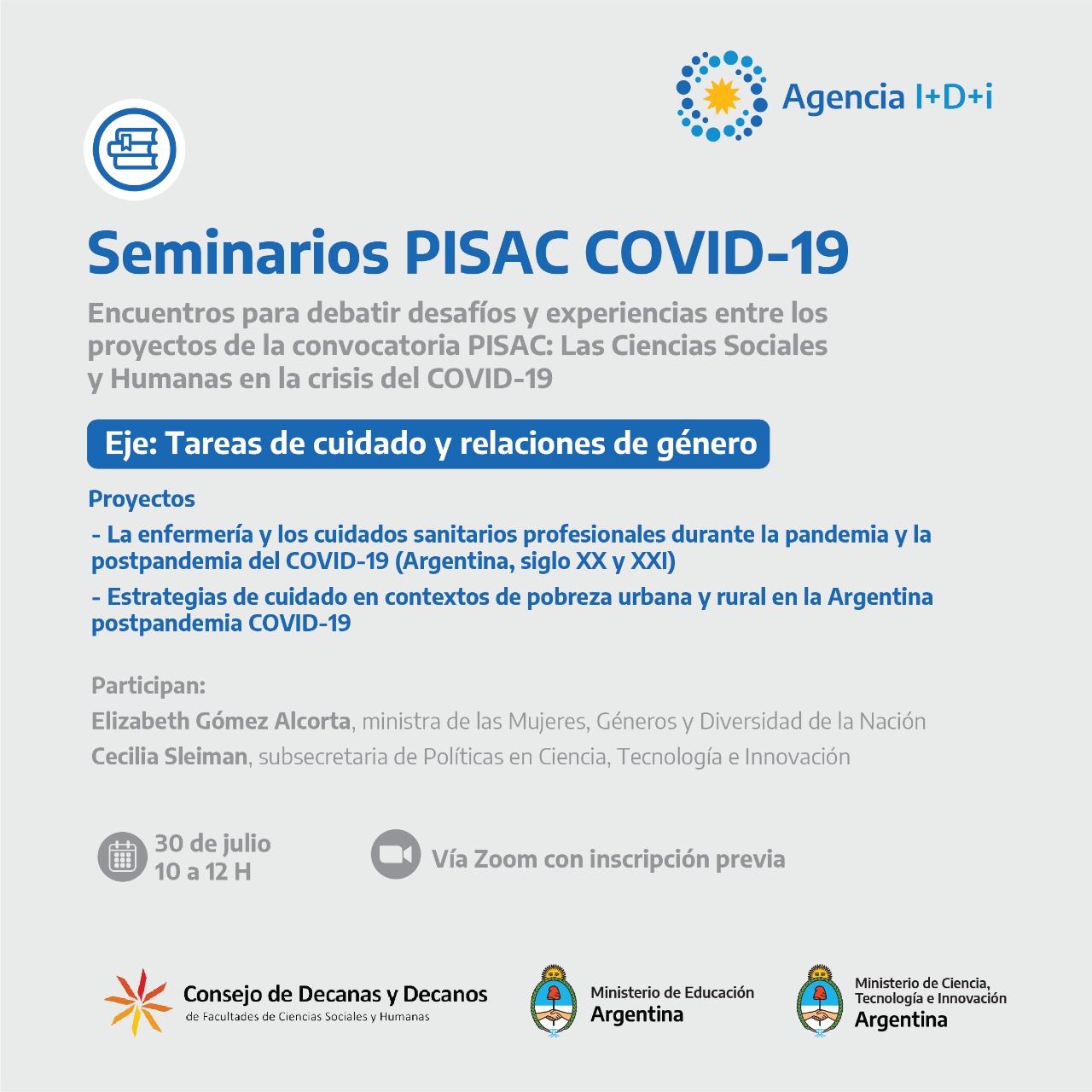 SEMINARIO PISAC COVID-19: TAREAS DE CUIDADO Y RELACIONES DE GÉNERO